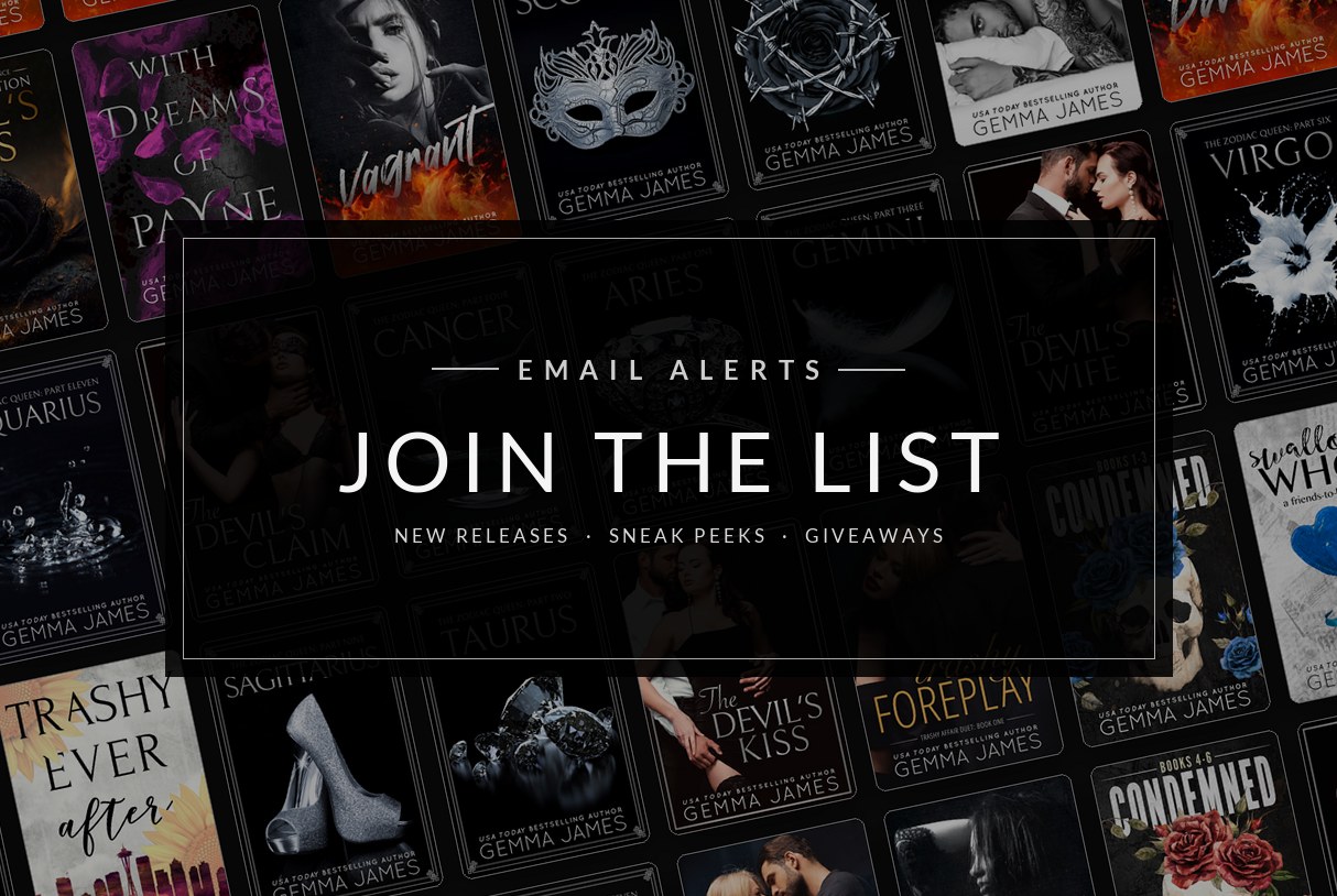 Join the Gemma James email list for new releases, sneak peeks and giveaways